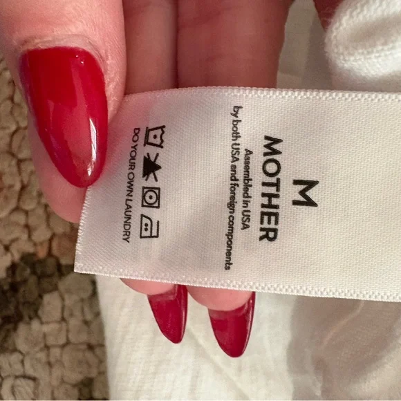 MOTHER White and Blue Jersey Top - Picture 7 of 8